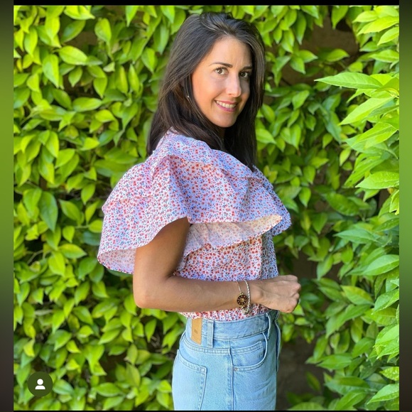 ZARA contrasting floral top 0085/128 - Picture 2 of 7